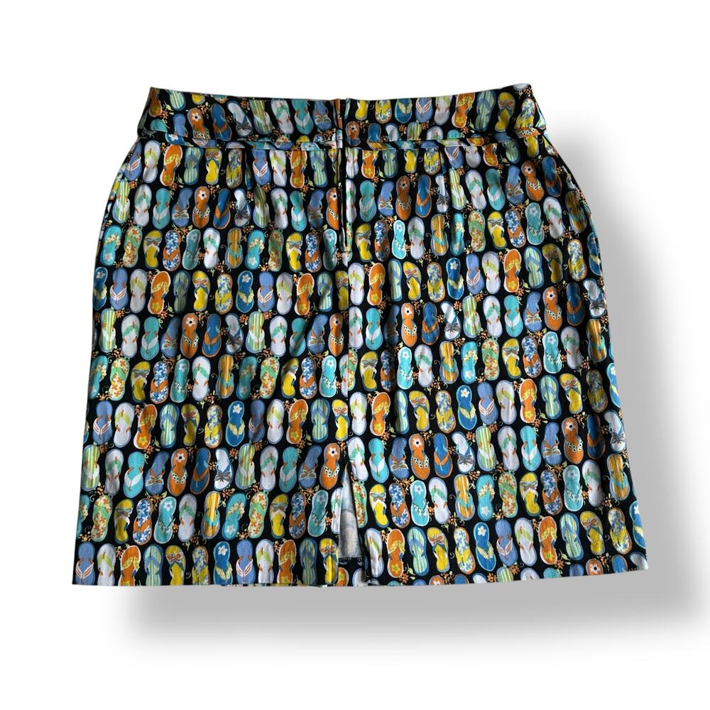 Vintage Y2K Flip Flip Print Mini‎ Skirt Good Clothes Size 12 Beachcore Novelty